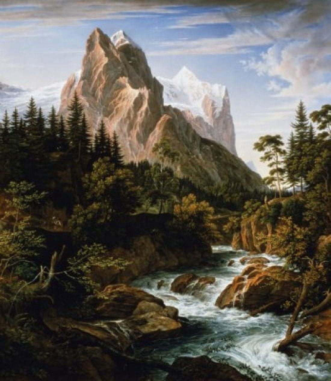 The Wetterhorn Joseph Anton Koch (1768-1839 Austrian) Canvas Art - Joseph Anton Koch (24 x 36)