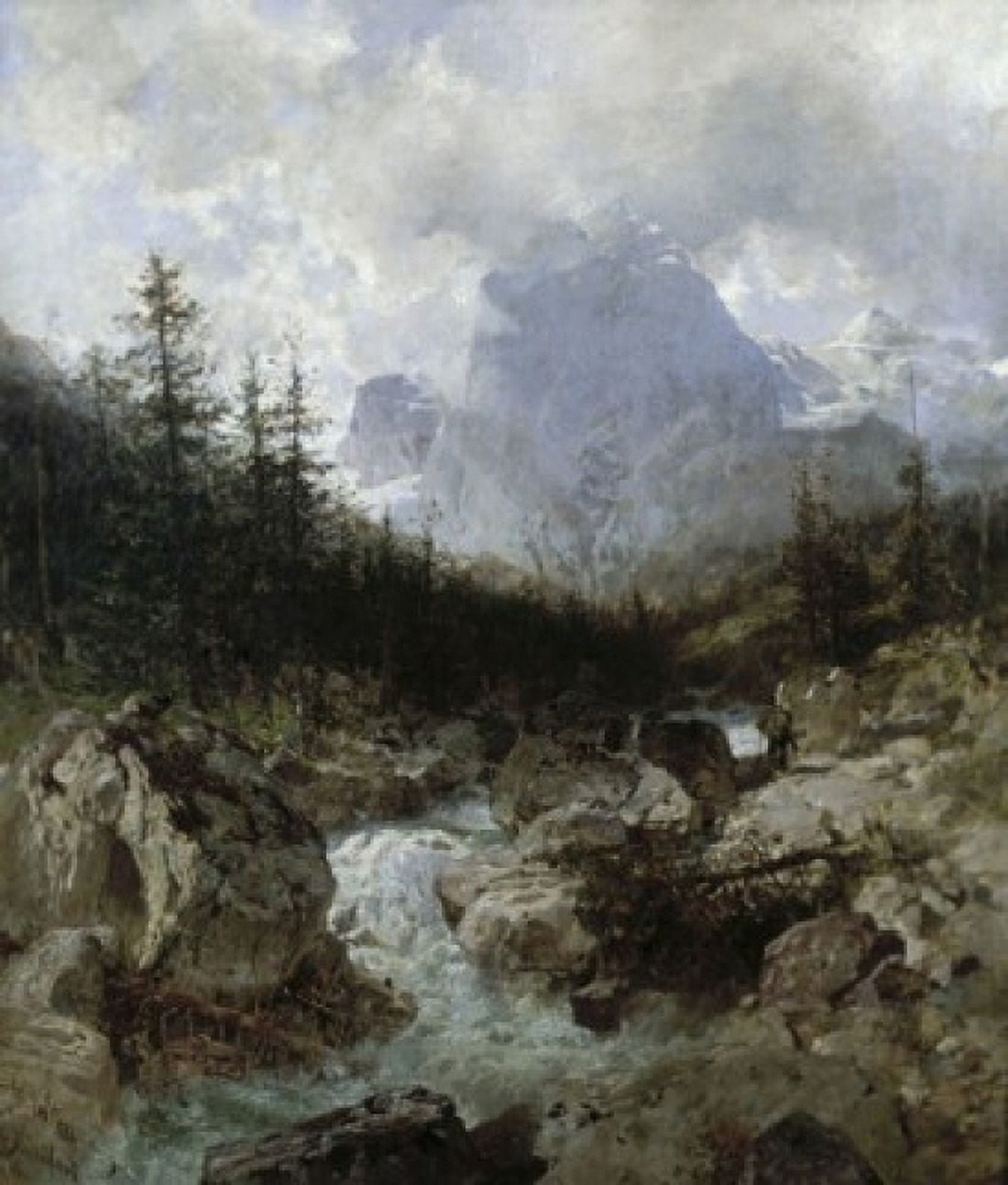 The Wetterhorn Wilhelm Velten (1847-1929 German) Canvas Art - Wilhelm Velten (24 x 36)
