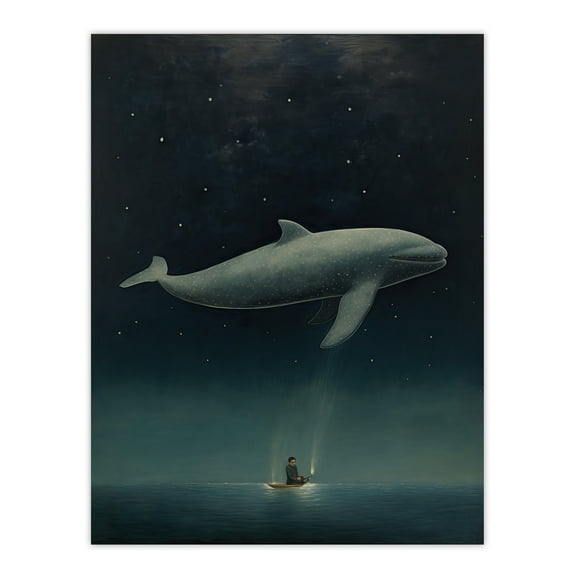 The Whale Watcher Dark Moody Seascape Large Wall Art Poster Print Thick Paper 18X24 Inch