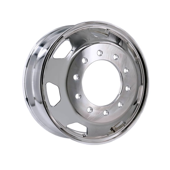 The Wheel Depot 22.5 x 8.25 Forged Aluminum Truck Wheel | Kenworth Stylized Hub Pilot Semi Rim | 10 Lug, 7,400 LB Max Load, Mirror Polished Front Fit