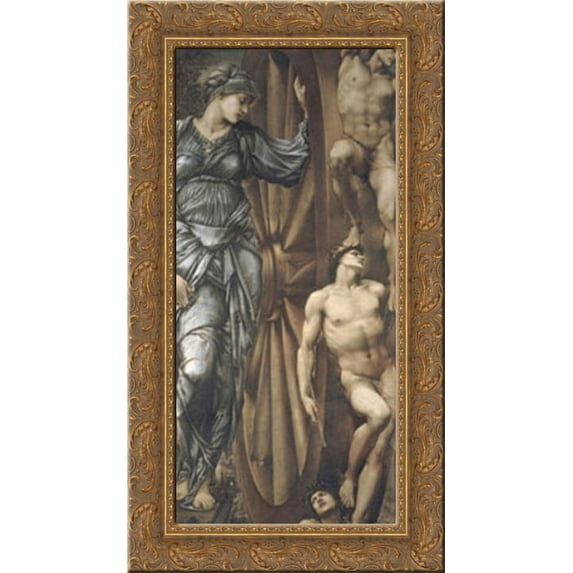 The Wheel of Fortune 16x24 Gold Ornate Wood Framed Canvas Art by Burne Jones, Edward