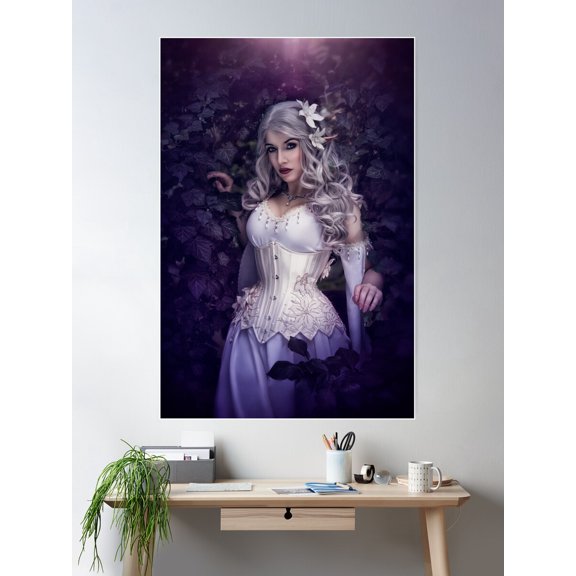 The White Fairy Poster Wall Art, Modern Wall Decor For Living Room Bedroom, 12x18 UNFRAMED