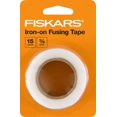 The White Ironon Fusing Tape is 3/4 inches wide and 15 Yards long