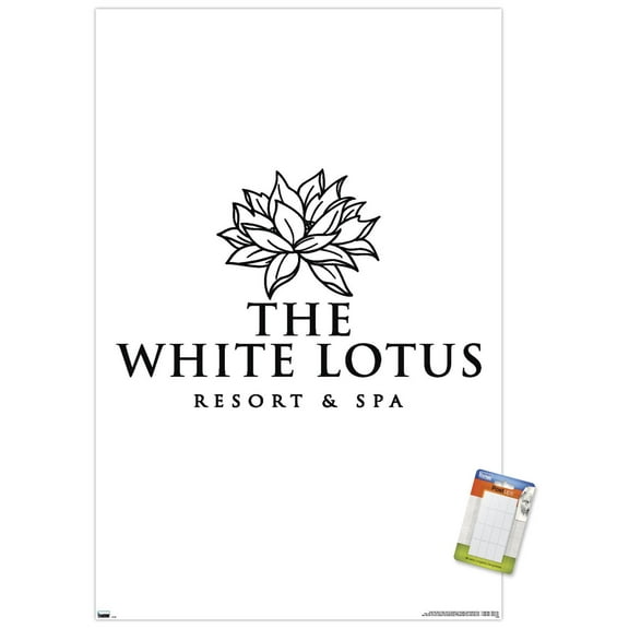 The White Lotus - Black and White Logo Wall Poster, 14.725" x 22.375"