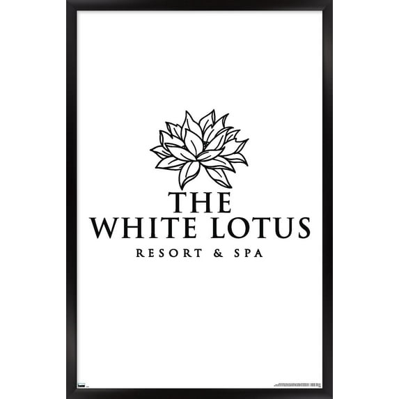 The White Lotus - Black and White Logo Wall Poster, 22.375" x 34" Framed