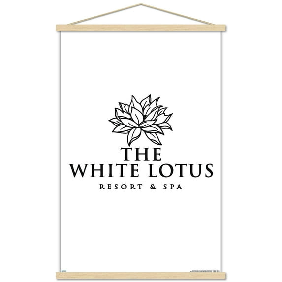 The White Lotus - Black and White Logo Wall Poster with Magnetic Frame, 22.375" x 34"