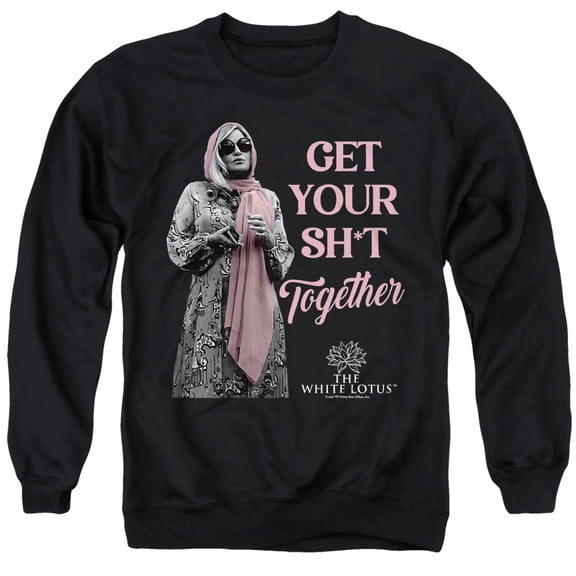 The White Lotus Get Your Sh*t Together Unisex Adult Crewneck Sweatshirt, Black, Medium