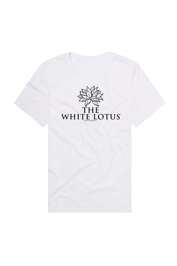 The White Lotus Stacked Logo Lights Unisex Adult Premium T Shirt (Small) White