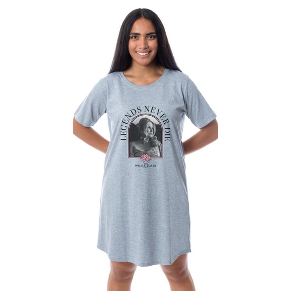 The White Lotus TV Show Womens' Tanya McQuoid Legends Never Die Nightgown Sleep Pajama Shirt