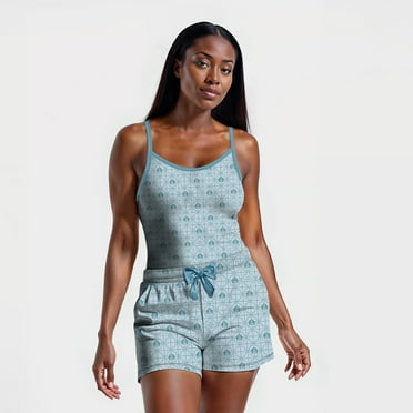 The White Lotus Women's and Women's Plus Print Sleep Cami and Shorts Set, 2-Piece, Sizes XS-3X
