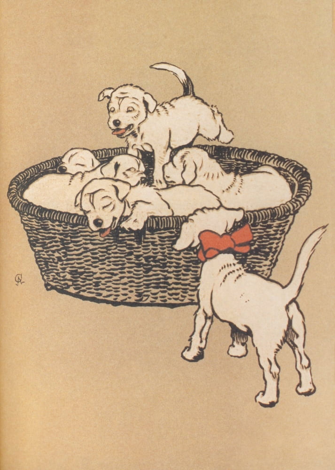 The White Puppy 1909 Puppies Canvas Art - Cecil Aldin (18 x 24)