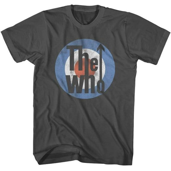 The Who Union Jack Logo Men's T Shirt (Charcoal, Adult2XL)