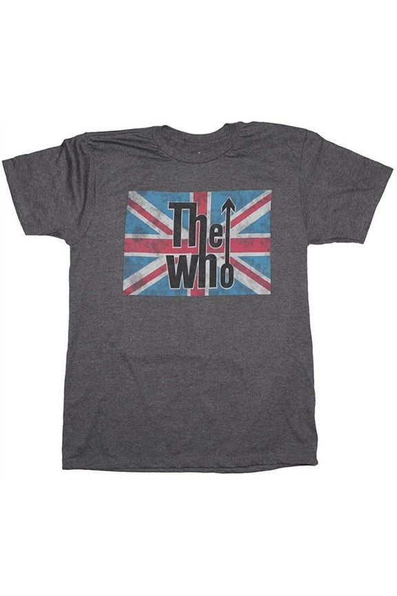 Men's Who Union Jack Logo T-shirt Medium Grey