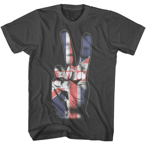 The Who British Peace Sign Men's T Shirt (Charcoal, AdultL)