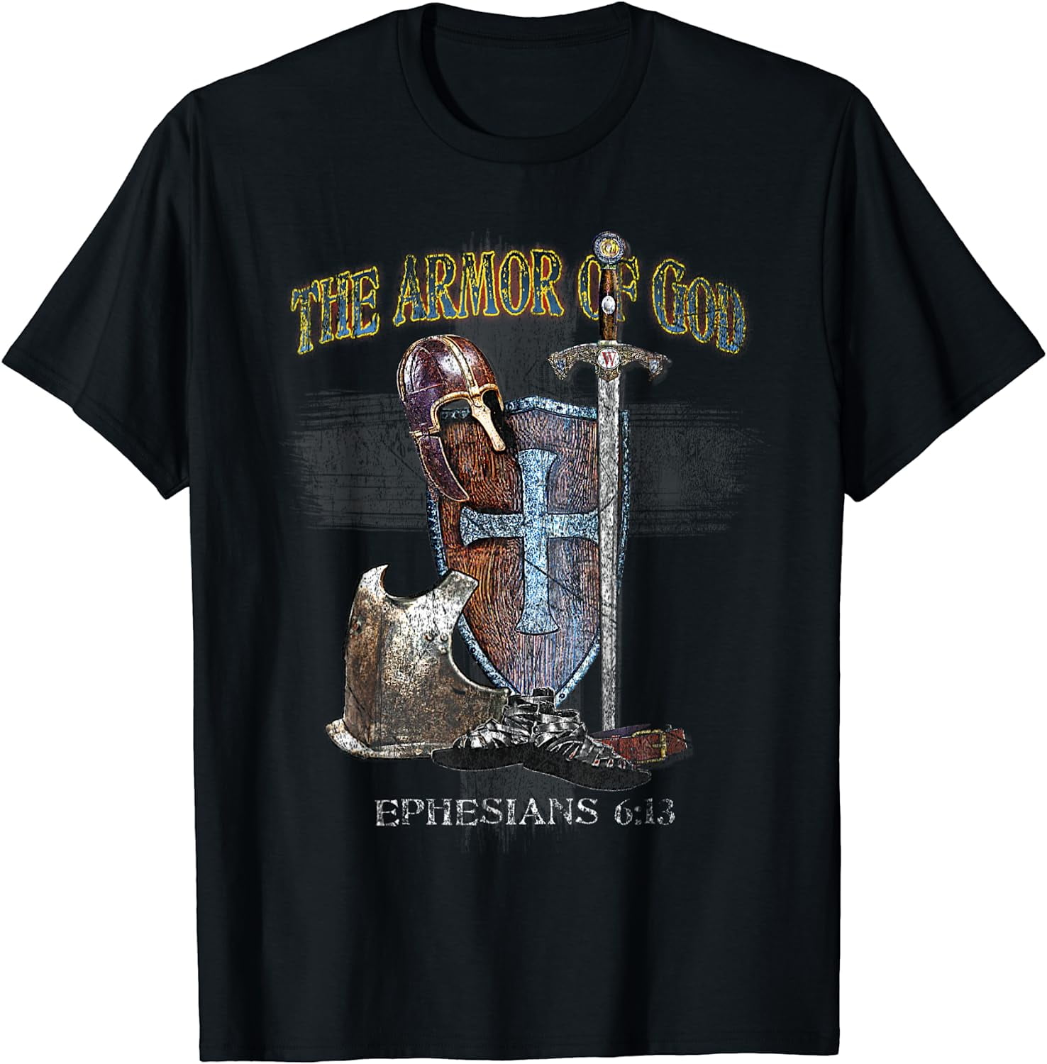 Armor of God Ephesians 6 10 18 Bible Verse T Shirt Black X Large Walmart