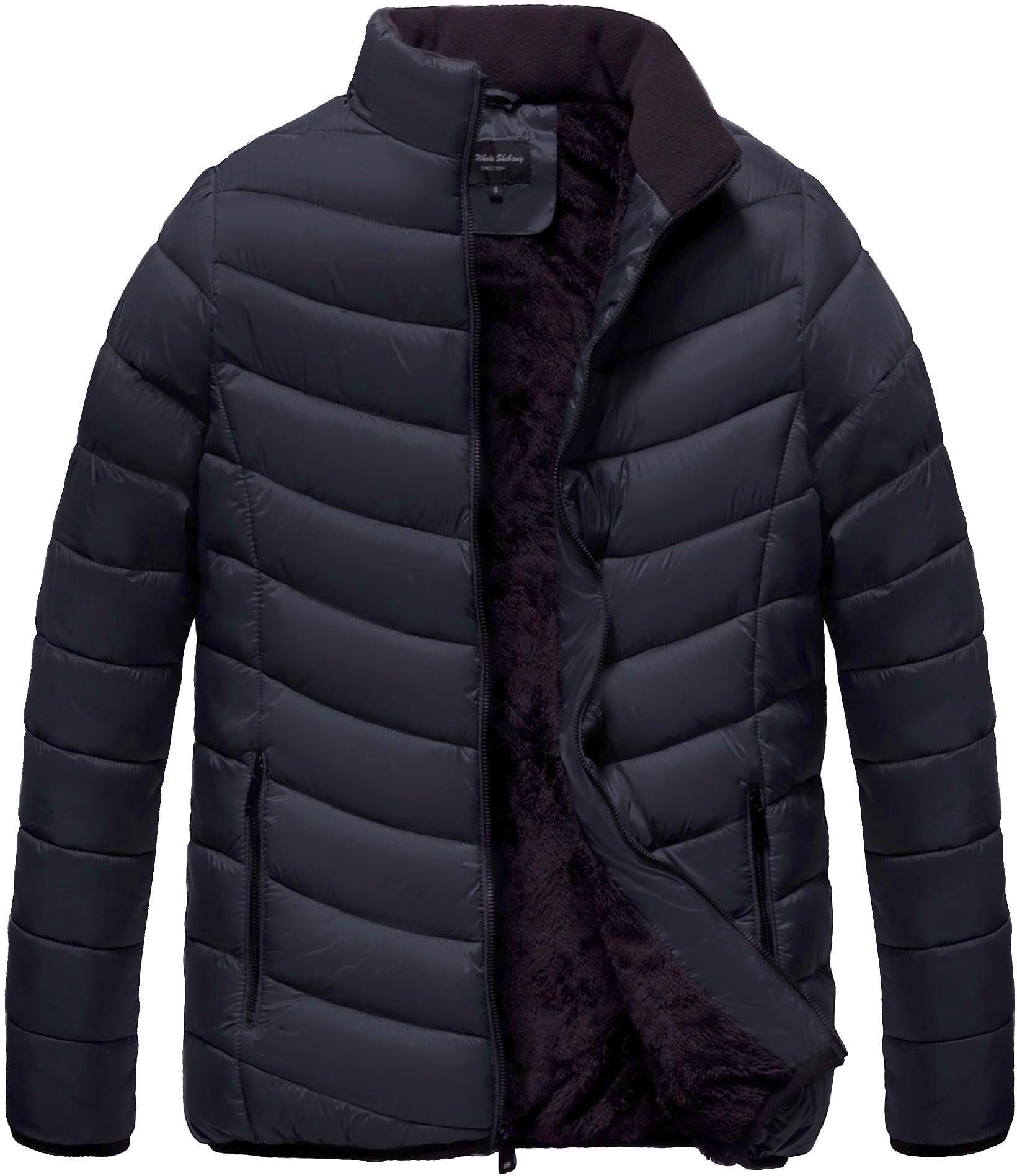Men's Quilted Puffer Jacket with Faux Fur Lining – Winter Outerwear