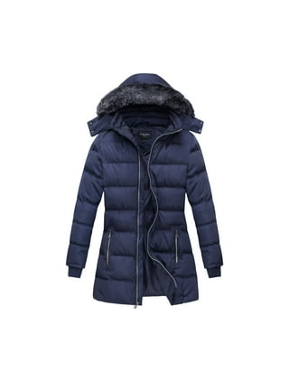 Mid Length Women Winter Coat with Fleece Lining and Fur Trim Hood – The  Whole Shebang