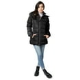 thumbnail image 1 of The Whole Shebang Women's Puffer Winter Coat with Faux-Fur Trim Hood, Zip Front; Long Sleeve, Warm, Vegan Down XL, 1 of 6