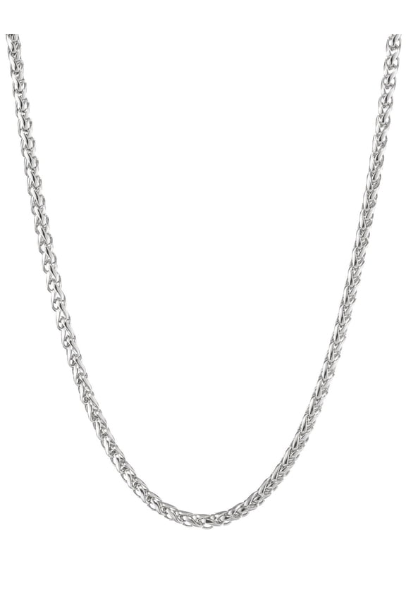 The Whole Wheat - Stainless Steel 3 mm Wheat Chain Necklace - 30 Inches