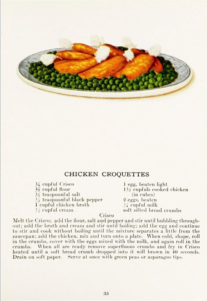 The Whys of Cooking 1919 Chicken Croquettes Canvas Art -  (24 x 36)