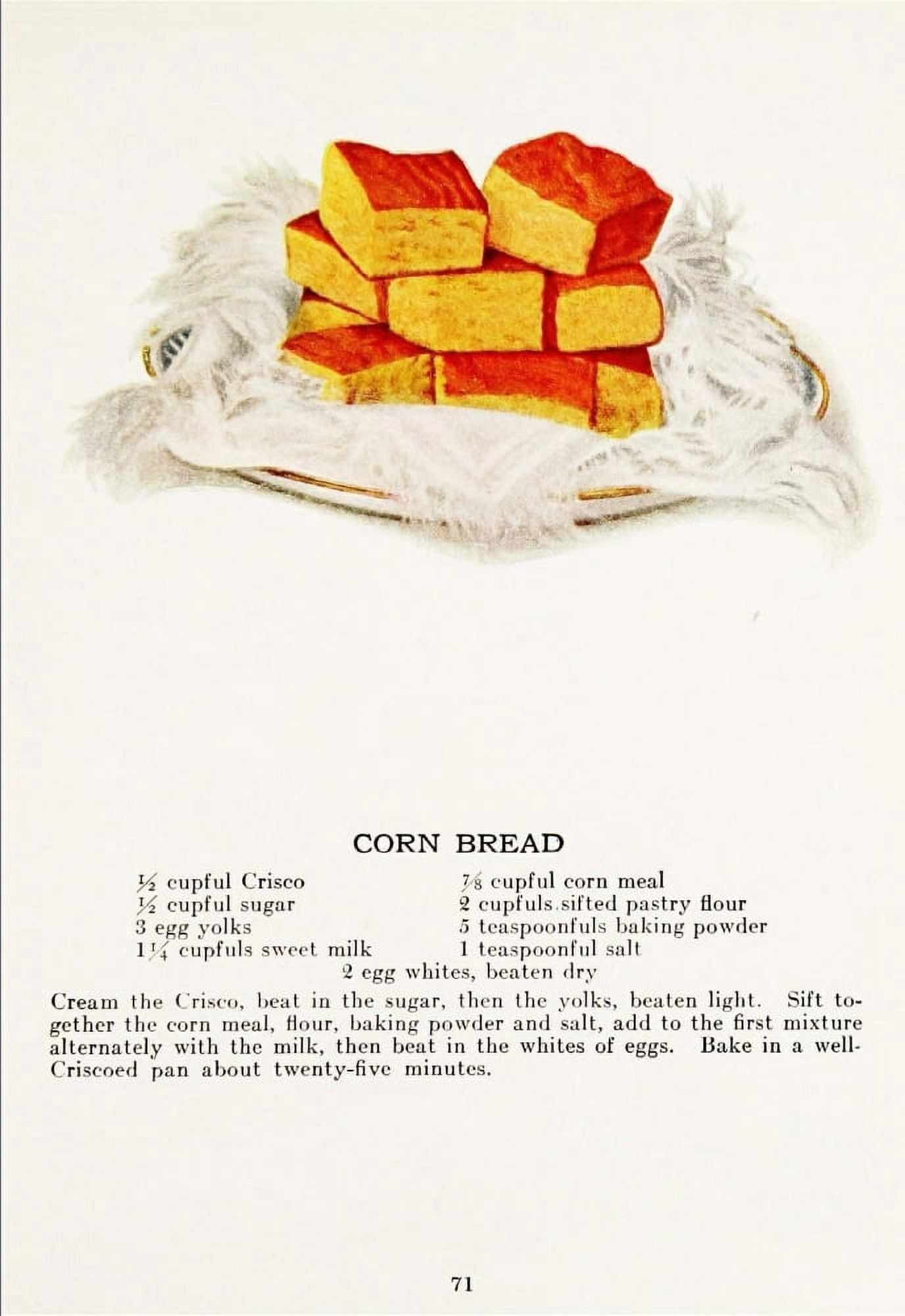 The Whys of Cooking 1919 Corn Bread Canvas Art -  (18 x 24)