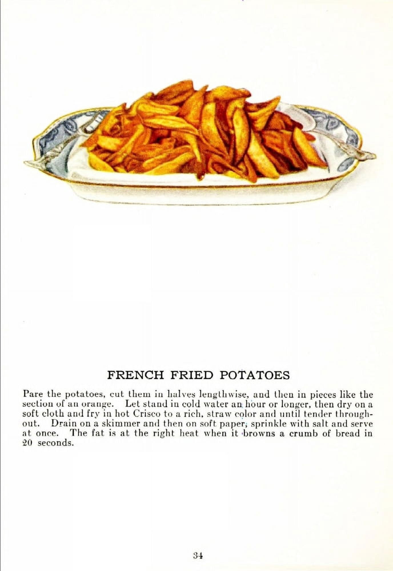 The Whys of Cooking 1919 French Fried Potatoes Canvas Art -  (18 x 24)