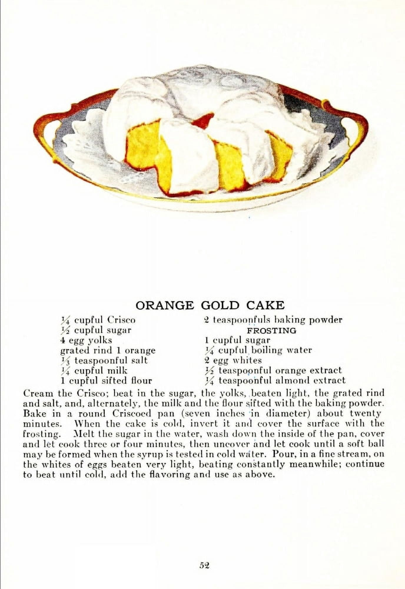 The Whys of Cooking 1919 Orange Gold Cake Canvas Art - (24 x 36)
