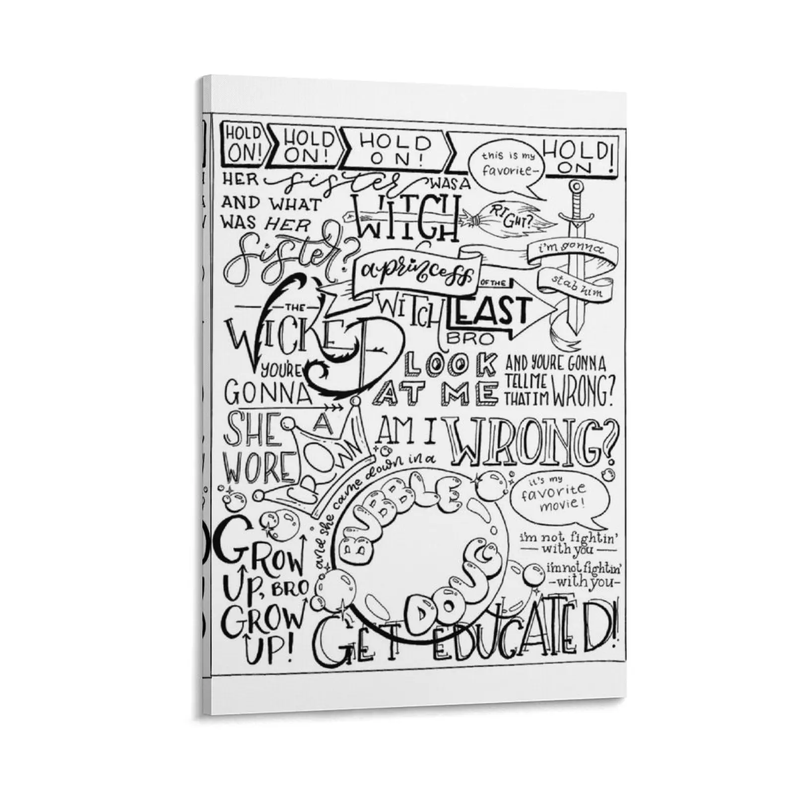 The Wicked Witch of the East Bro Hand Lettered Canvas Painting