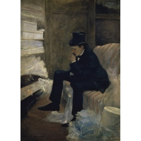The Widower (Le Veuf) 19th C/ Jean-Louis Forain (1852-1931/French) Oil on Canvas Musee de'Orsay Paris (24 x 36)