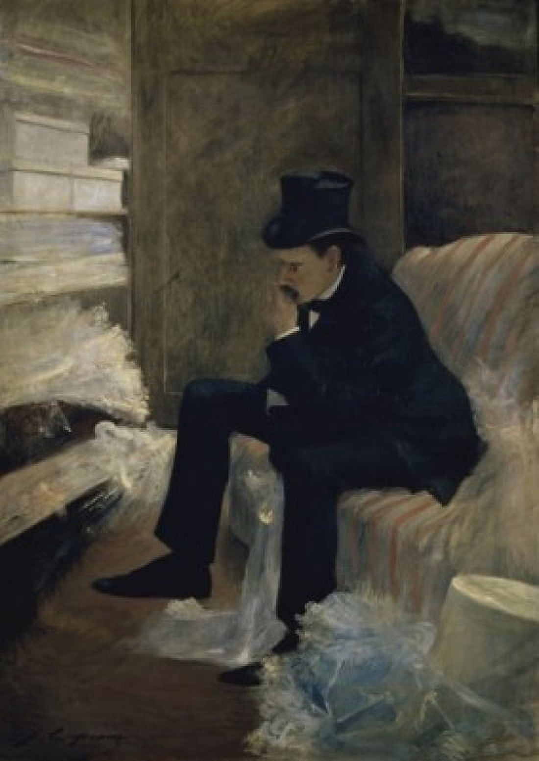 The Widower (Le Veuf) 19th C Jean-Louis Forain (1852-1931French) Oil on Canvas Musee deOrsay Paris Canvas Art - Jean Louis Forain (18 x 24)