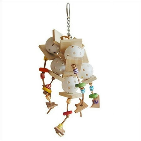 The Wiffler Happy Beaks Bird Toy-Material:Wood/Rope