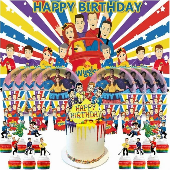 The Wiggles Birthday Cups Party Supplies Decor Backdrop Plates Fans Decorations Banner