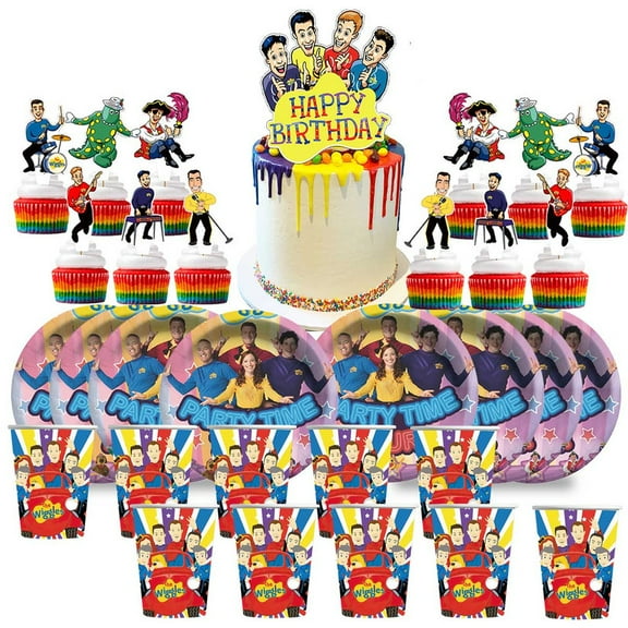 The Wiggles Birthday Cups Party Supplies Plates Fans Decorations Cake Topper Decor