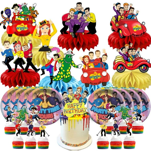 The Wiggles Party Supplies Decor Plates Fans Decorations Honeycomb Centerpieces Cake Toppers