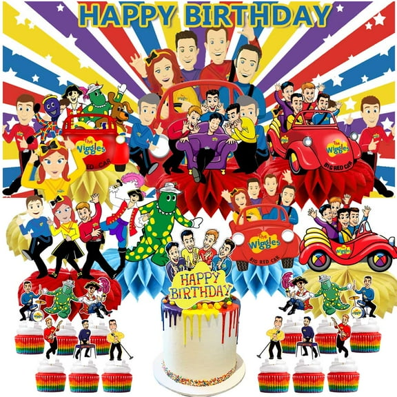 The Wiggles Party Decorations Decor Supplies Honeycomb Centerpieces Table Toppers Cake Toppers for Birthday Photo Props