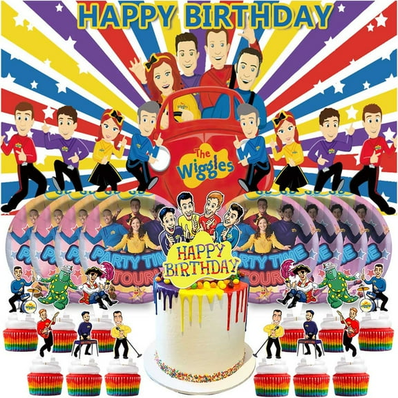 The Wiggles Plates Birthday Supplies Decorations Decor Backdrop Banner Cake Topper Fans
