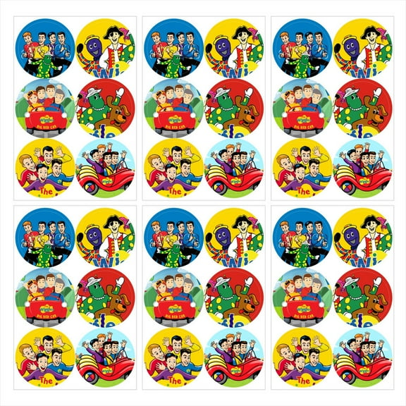 The Wiggles Stickers Party Favors Labels Birthday Thank You Themed Round Circle Baby Shower 60pcs