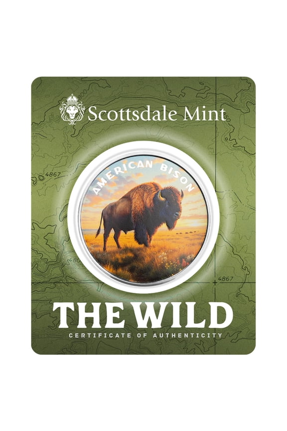 The Wild | American Bison 1 oz 999 Fine Silver Colorized Round