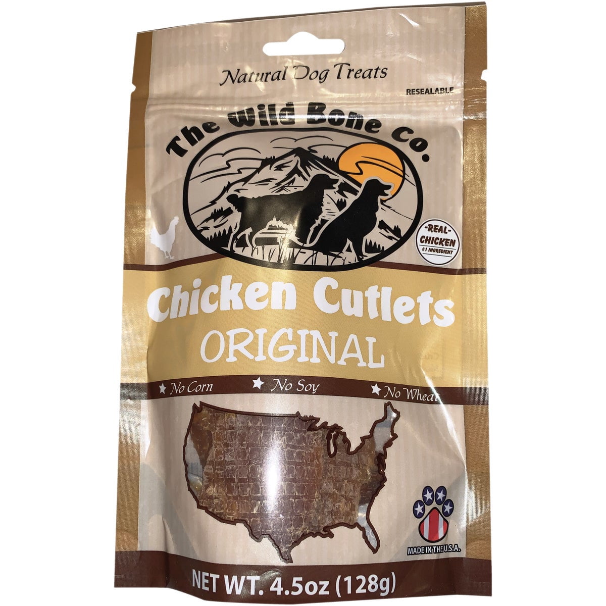 The Wild Bone Company Chicken Cutlets Dog Treats | Natural High Protein Chewy Training Bits | Made in The USA, 4.5 Ounces (Pack of 3)