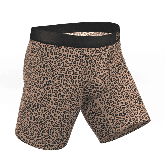 The Wild Cat - Shinesty Leopard Print Ball Hammock Boxer - Long Leg Large