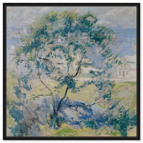 The Wild Cherry Tree 1916 Canvas Vintage Landscapes by Art Remedy, Black Frame, 30" x 30"