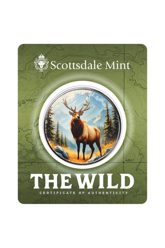 The Wild | Elk 1 oz 999 Fine Silver Colorized Round