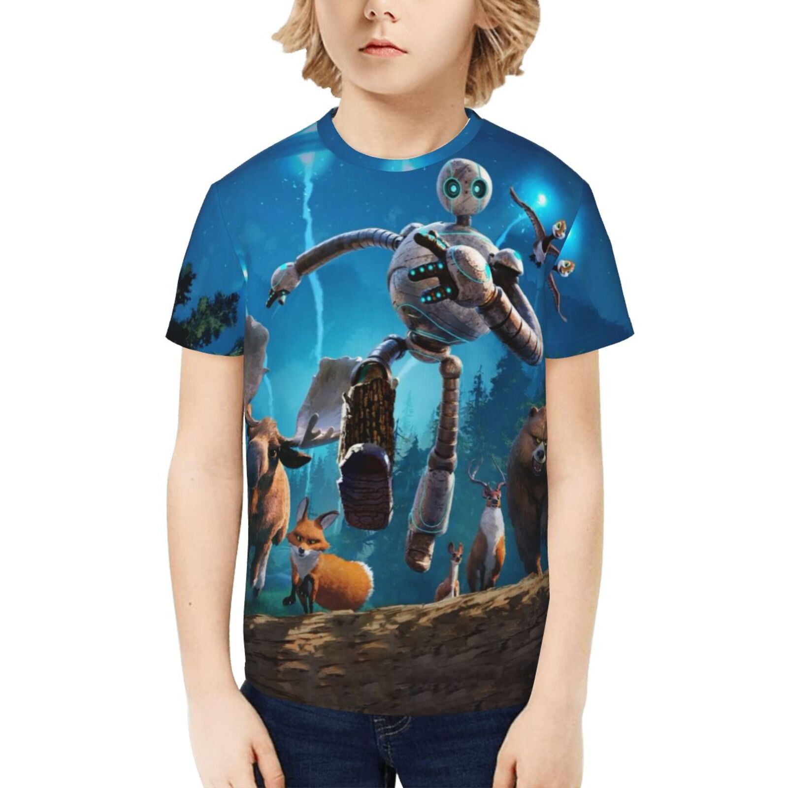 The Wild Robot Boys Girls T-Shirts Graphic Print Short Sleeve Tops