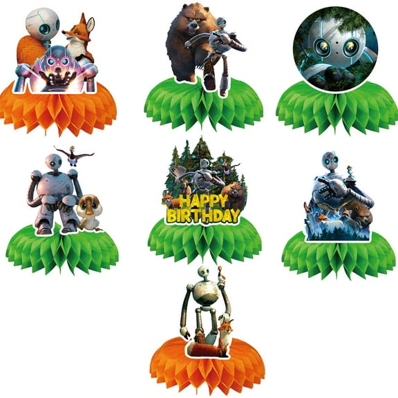 The Wild Robot Centerpieces Honeycomb Table Toppers Decorations for Photo Props Birthday Party Decor Supplies