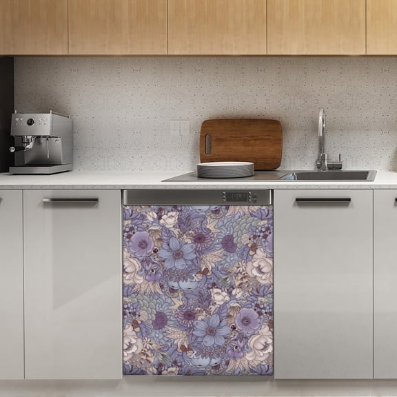 The Wild Side avender Ice Dishwasher Magnet Cover Decorative Sticker for Home Cabinet Kitchen 23" x26"