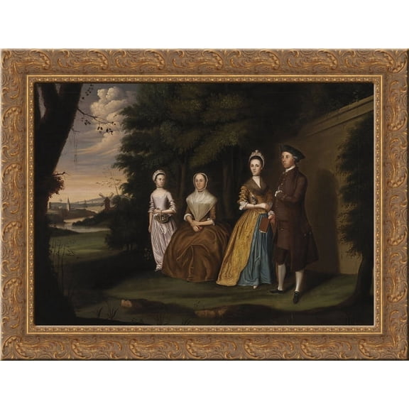 The Wiley Family 24x18 Gold Ornate Wood Framed Canvas Art by William Williams