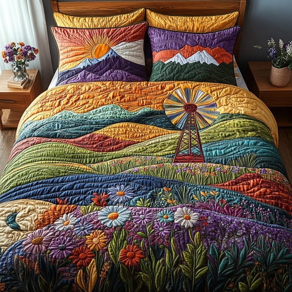 Windmill Recipe Create The Windmill Horizon 3-Piece Quilted Bedding Set BTO681 - Walmart.com