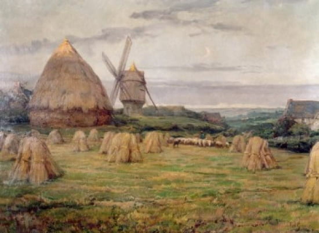 The Windmill by Karl Cartier (1855-1925) Canvas Art - Karl Cartier (18 x 24)