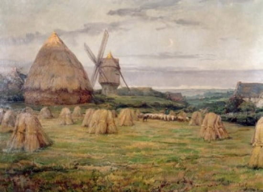 The Windmill by Karl Cartier (1855-1925) Canvas Art - Karl Cartier (24 x 36)