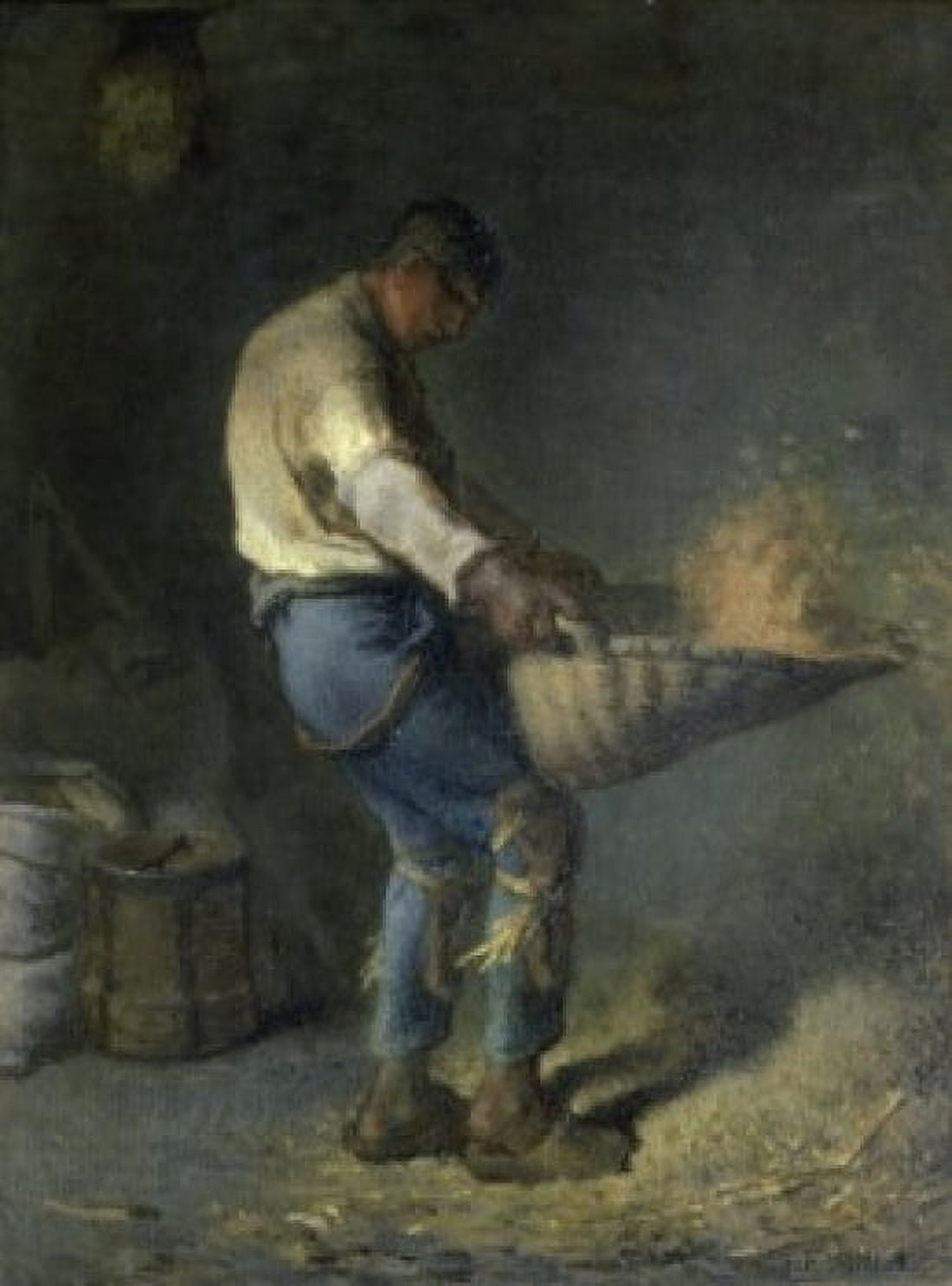 The Winnower (Le Vanneur) 19th C Jean Francois Millet (1814-1875French) Musee dOrsay Paris Canvas Art - Jean Francois Millet (24 x 36)